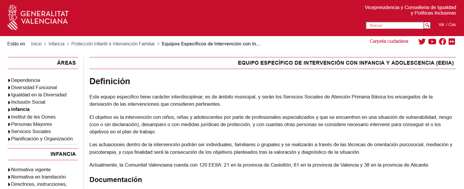 Equipos específicos de intervención en la infancia y adolescencia (EIIA)