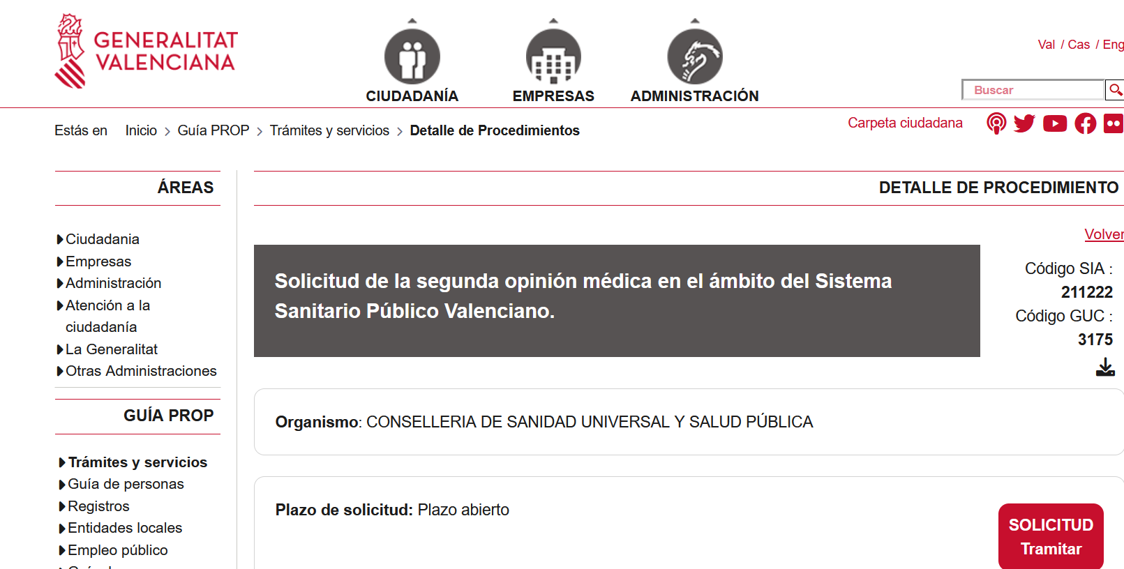 Procedimiento para la solicitud de 2º opinión médica
